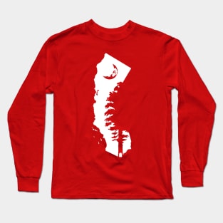 California Sequoia Forest Moon Silhouette Long Sleeve T-Shirt